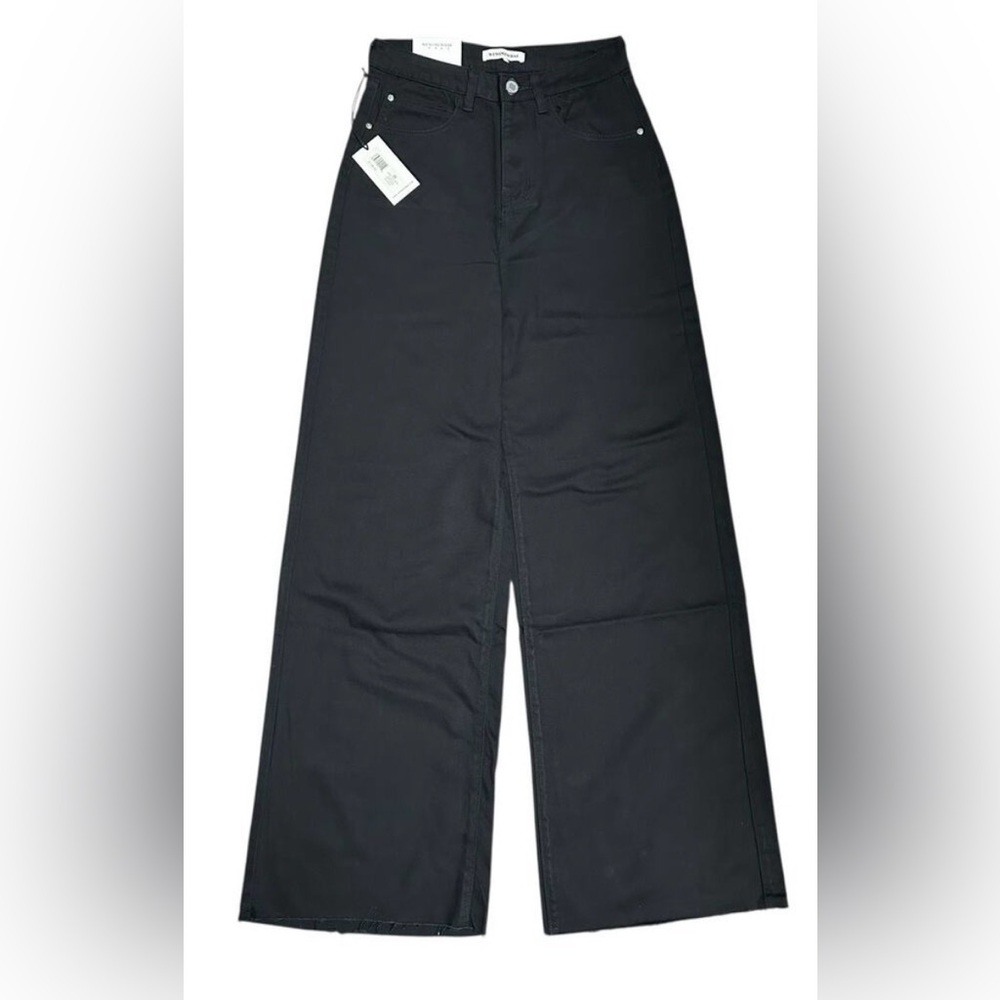 WeWoreWhat Black Wide-Leg Denim Pants
